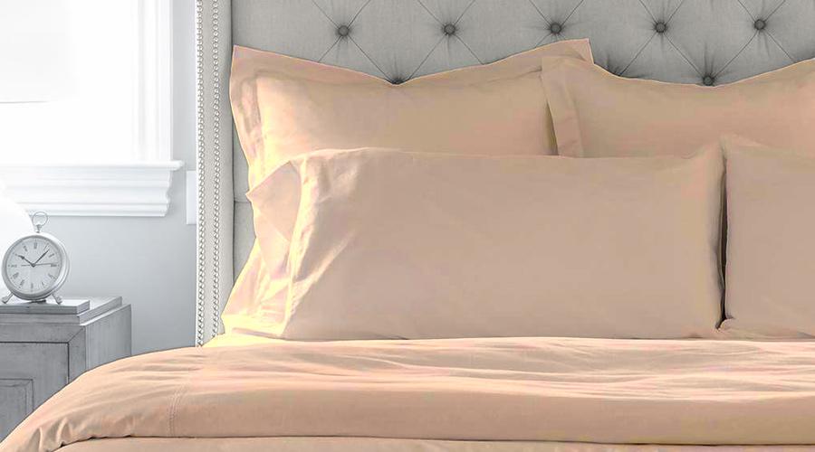 Latte Double Size Luxury Egyptian Cotton Quilt Cover & Pillowcases - Egyptian Cotton Set – folded view