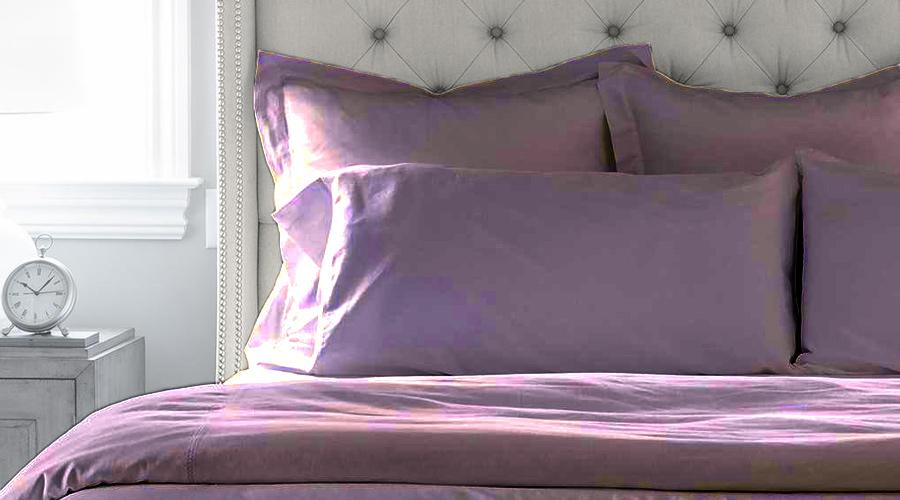 Dusk Purple Queen Size Luxury Egyptian Cotton Quilt Cover & Pillowcases - Egyptian Cotton Set – folded view