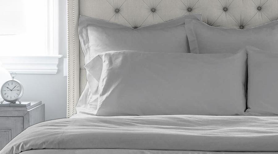 Light Grey King Size luxury Egyptian Cotton sheet set, quilt cover & pillowcases - Egyptian Cotton Set – folded view