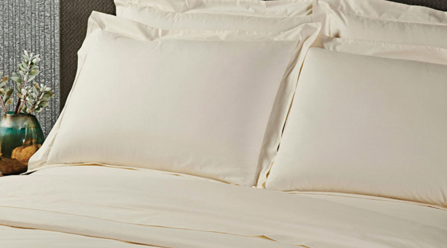 Luxury Egyptian Cotton Sheet Set | Latte, King bed – folded view