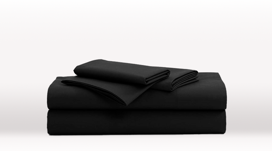 Black Single Size luxury Egyptian Cotton sheet set - Egyptian Cotton Set – folded view