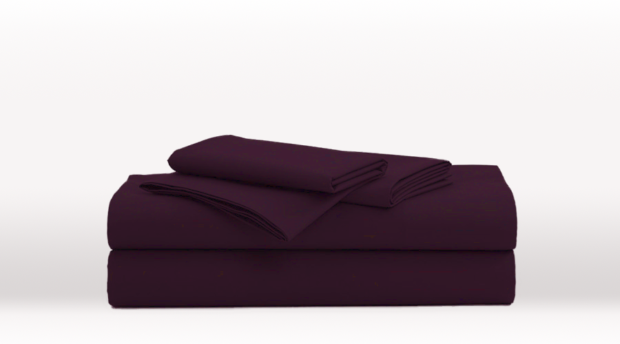Dark Purple Double Size luxury Egyptian Cotton sheet set - Egyptian Cotton Set – folded view