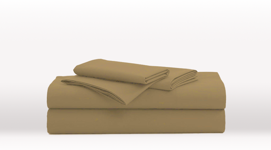 Taupe Double Size luxury Egyptian Cotton sheet set - Egyptian Cotton Set – folded view