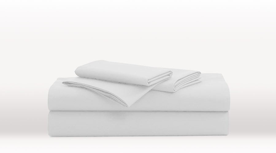 White Single Size luxury Egyptian Cotton sheet set - Egyptian Cotton Set – folded view