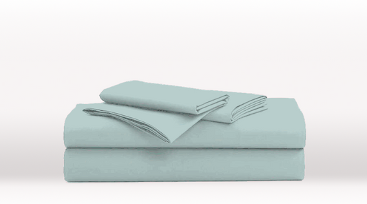 Aqua Queen Size Classic Sheet Set – folded view