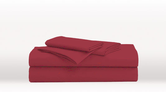 Burgundy Single Size Classic Sheet Set – folded view