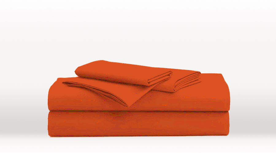 Orange Double Size Classic Sheet Set – folded view