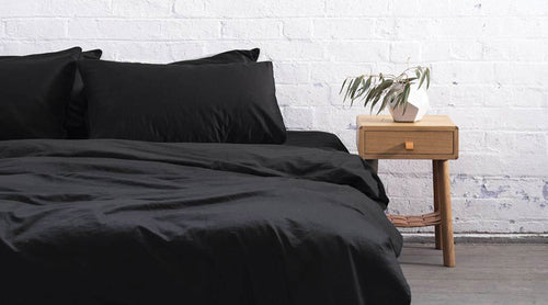 King single / black / Luxury Egyptian Cotton Sheet Set Sheets, Sheet Sets, Quilt Covers & Complete Bedding Sets