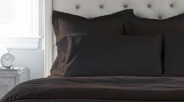Black Double Size Luxury Egyptian Cotton Quilt Cover & Pillowcases