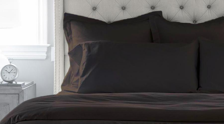 Black King Size Luxury Egyptian Cotton Quilt Cover & Pillowcases