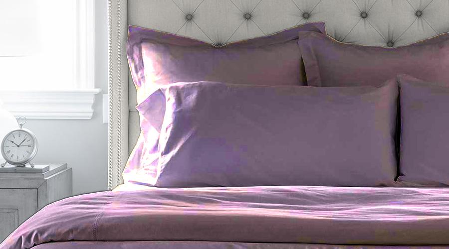 Dusk Purple Queen Size Luxury Egyptian Cotton Quilt Cover & Pillowcases