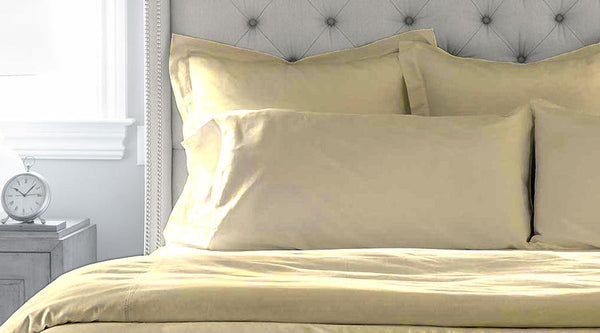 Ivory Single Size Luxury Egyptian Cotton Quilt Cover & Pillowcases