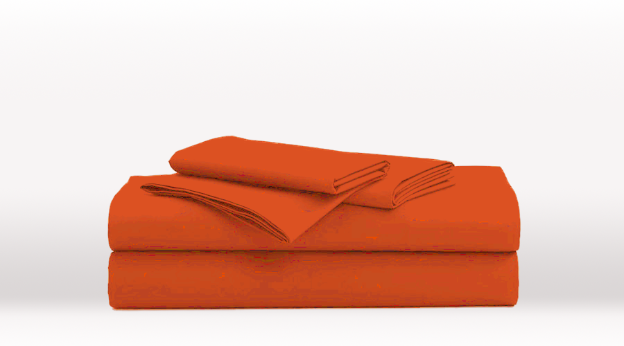 Orange King Size Classic egyptian cotton sheet Set